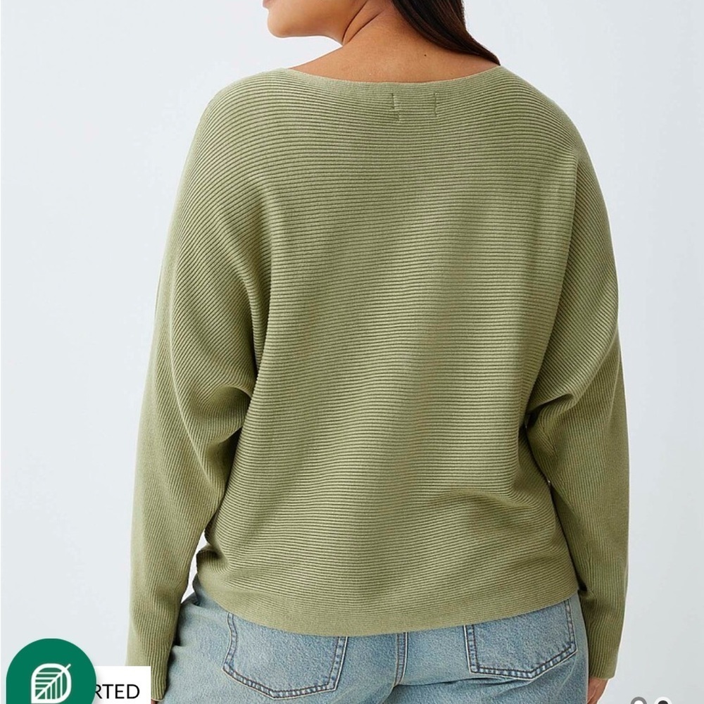 #53- TWIK-Horizontal ribbing boat-neck sweater - Picture 2 of 5